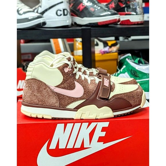 Size 11 - Nike Men Nike Air Trainer 1 Valentine\'s Day 1 Suede Dark Pony Red  DM0522-201 Men\'s Sz 12